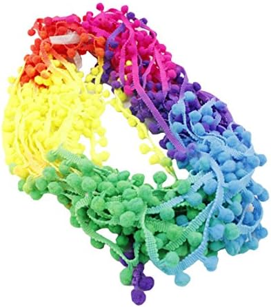20 Yards DIY Colorful Fringe Ball Lace Trim Ribbon Sewing Decoration