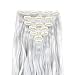 FIRSTLIKE Grade 7A 160g 23-24 Inch Real Thick Double Weft Full Head Clip In Hair Extensions, Silver Grey, 24
