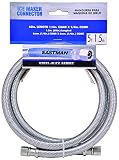 Eastman 41033 Stainless Steel Icemaker Connector 1/4" COMP, 5 Ft Length, Silver