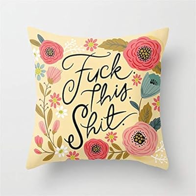 Dearlord Pretty Sweary Fuck This Shit In Yellow Throw Pillow Case