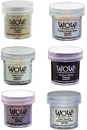 Embossing Starter Kit with Powders, Foam Pad, Static Pad and Pens (Black/White)
