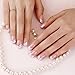 ArtPlus Preglued 24pcs Symmetrical Crossing White French Manicure with Silver Line Elegant 58041 False Nails Medium with Adhesive Press on Fake Nails