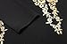 ACEVOG Women's Long Sleeves Gold Foil Print Vintage Cocktail Dresses, Medium, Black