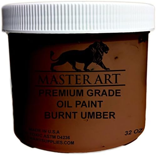Burnt Umber Oil Paint 32 oz PREMIUM GRADE By Master Art Supplies