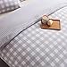 Exclusivo Mezcla Luxury Hotel Quality 3-Piece Double Brushed 1800 Series Microfiber Reversible Duvet Cover Set with 2 Pillow Shams - Full/Queen Size, Light Grey Plaid