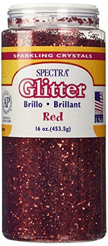 16 oz. glitter w/ shaker top - red