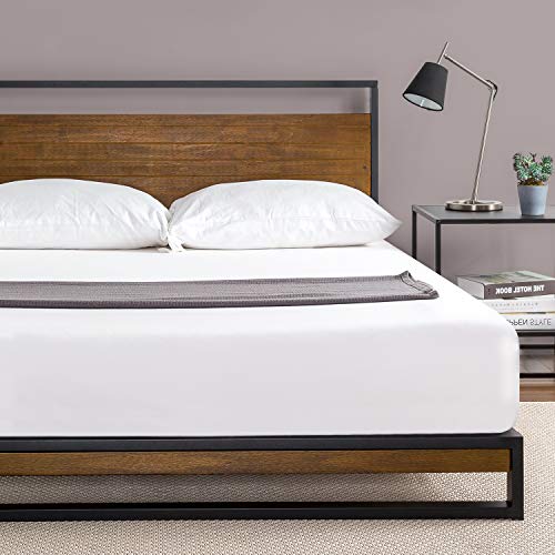 Amazon.com: Zinus Suzanne Metal and Wood Platform Bed with ...