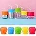 5-Pack Silicone Sippy Straw Cup Lids for Toddlers & Babies, Spill-Proof Design - Stretches to Fit Tumblers, Yeti Rambler, Mason Jars, Cups & Mugs