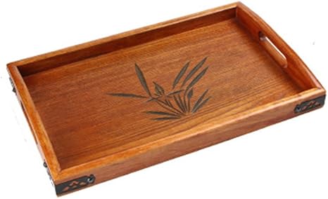 Amazon Oneoney 木製トレー ナチュラル 大 角型 お盆 取っ手付き 持ちやすい フレア 長方形プレート 長手盆 ウッドトレイ トレイ 盆 オンライン通販