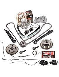 Evergreen TKTCS6068GWOP Kit de cadena de distribución para motor Triton 5.4 SOHC de tres válvulas, Ford F150 F250 04-08, Lincoln Navigator - incluye temporizador de levas, bomba de agua, bomba de aceite y tapa de junta.