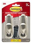 Command Forever Classic Metal Hook, Large, Brushed Nickel, 2-Hooks (FC13-BN-2ES)
