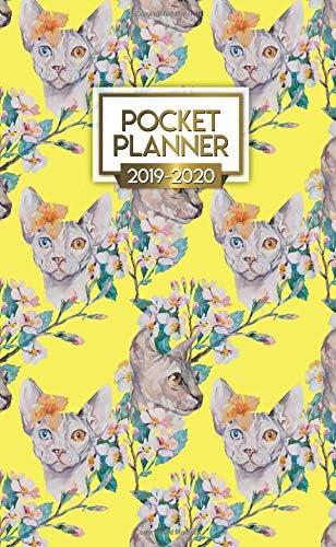 2019-2020 Pocket Planner: Pretty Sphynx Cat Lover Two-Year Monthly Pocket Planner with Phone Book, Password Log and Notebook. Cute Crazy Cat Lady Calendar, Organizer and Agenda. Paperback – 18 Nov 2018