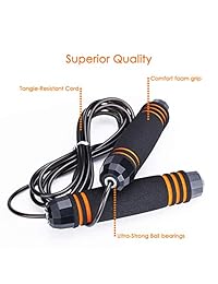 Jump Rope for Women, Skipping Rope Adjustable Tangle-  with Jumping Rope Replacement for Men, Women, and Children of All Heights - Great for Crossfit Training, Boxing, and MMA Workouts