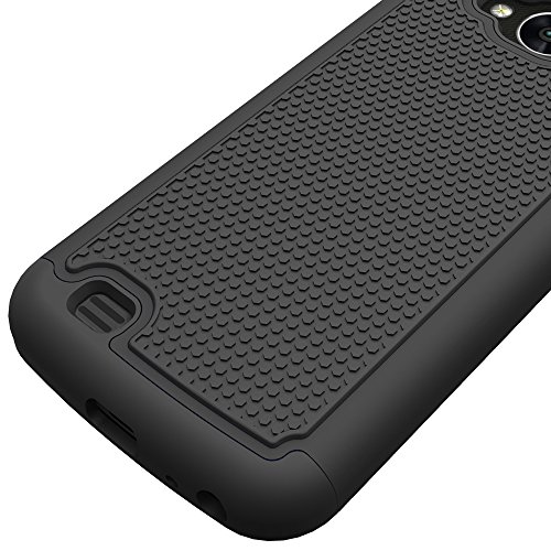LG X Calibur Case, LG X Venture Case, OEAGO [Shockproof] [Impact Protection] Hybrid Dual Layer Defender Protective Case Cover for LG X Calibur / LG X Venture - Black - Thumbnail 6