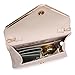 Womens Faux Leather Envelope Clutch Bag Evening Handbag Shouder Bag Wristlet Purse With Chain Strap.(Beige)