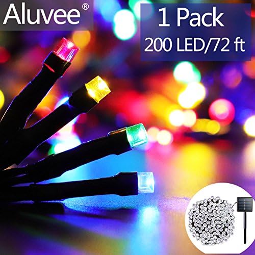 Aluvee Solar LED String Light Outdoor String Ambiance Lighting 39ft 100 LED Fairy String Lights for Outdoor Gardens Home Christmas Party (1pcs LED String Light Multi)