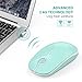 Jelly Comb 2.4G Slim Wireless Mouse with Nano Receiver, Less Noise, Portable Mobile Optical Mice for Notebook, PC, Laptop, Computer, MacBook MS001 (Powder Blue and White)