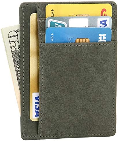 EKCIRXT Slim RFID Blocking Card Holder Minimalist Leather Front Pocket Wallet for Women or Men