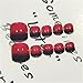 24pcs Fake Toe Nail Tips Black and Red False Toenails Full Cover Short Square Press On Toenails for Women Girls