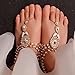 Ingemark 2 PCS Crystal Beach Wedding Foot Jewelry Barefoot Sandals Toe Ring Boho Anklet with Multi Tassel