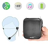 Portable Voice Amplifier SHIDU 18W S512 Personal Wired Microphone Headset and Speaker Mini Waistband Pa System for Teachers Coaches Elderly Singing Classroom Tours Fitness Instructors Kids