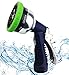 Pexio Professional Garden Hose Nozzle Spray Nozzle, 9 Adjustable Watering Patterns, Metal Body & Grip, High Pressure - Suitable for Watering Lawn and Garden, Washing Dogs & Pets