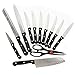 Sweet Home Collection 13 Piece High Quality Knife Set, Stainless Steel/Black/Tan