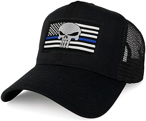 AC Racing USA American Flag Patch Snapback Trucker Mesh Cap - Black