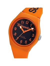 Superdry 'Urban' plástico y silicona de cuarzo vestido reloj, color: naranja (Modelo: SYG164O)