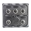 Bandc-5-Way-Toggle-Switch-Panel-With-USB-SOCKET-Blue-VOLT-GAUGE-For-RVsBoatCaravan