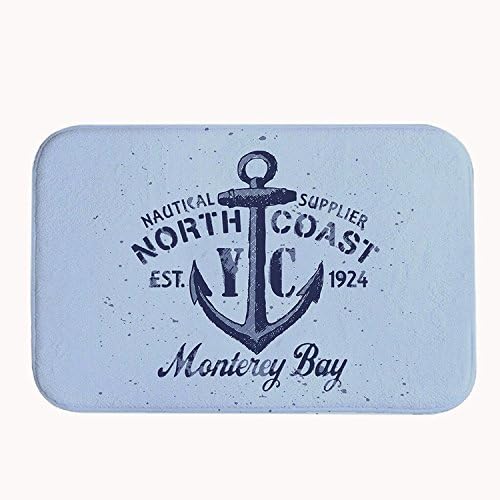 Poppylife Anchor Sailor Nautical Door Mat Area Rug for Bathroom Kitchen Home Front Door Decorative 20" x 32"