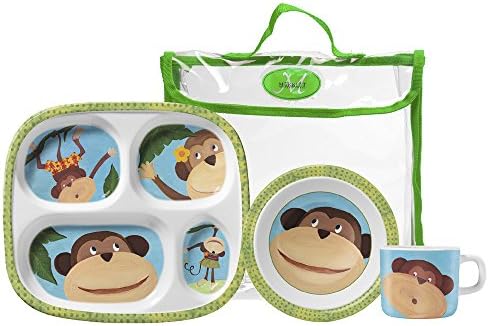 Merritt Monkey Business Children's Melamine Dinnerware Gift Set