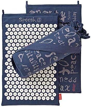 Spoonk スプーンク 指圧/あんま代用マット オーガニック 麻 ミッドナイトブルー/Organic Hemp Regular Acupressure Mat Midnight Blue【海外直送品】 [並行輸入品]