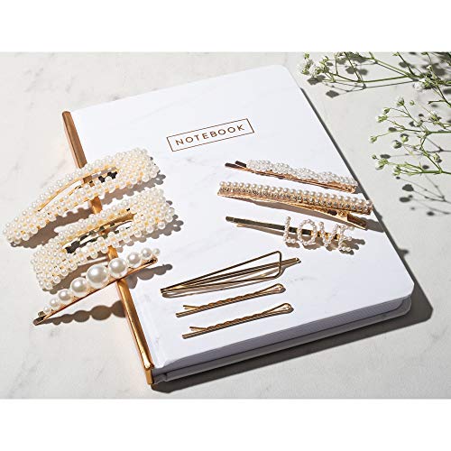 Pearl Hair Clip - 9 Hair Accessories for Women - Bobby Pins Pearl Hair Clips for Women & Hair Barrettes for Women - Large Gold Hair Pin with Rhinestone - Love Hair Pins - Hair Clips for Girls - Thumbnail 4