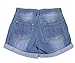 Bienzoe Girl Denim Shorts: Low Waist Adjustable Cowgirl Cotton Relaxed Bermuda LT 8