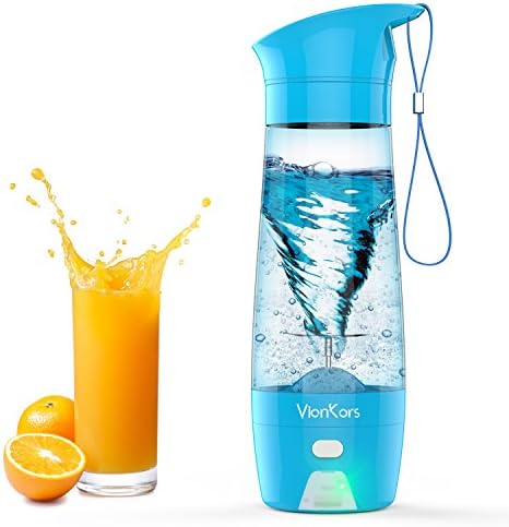 Portable Blender Rechargeable Mini Juicer - Mixing Machine Smoothie Maker, Personal Blender with power bank, 3800mAh, 430ML, USB Charger, Stainless steel blades, Indoor &amp; Outdoor, Blue (Blue)