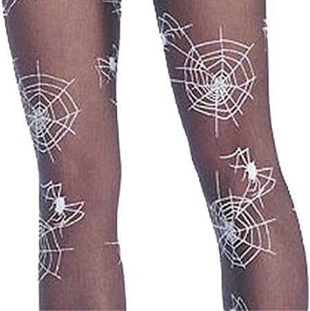 Gothic Witch GLOW SPIDER WEB PANTYHOSE Novelty Stockings Costume Accessory-WOMAN