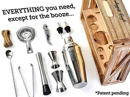 Mixology & Craft Cocktail Shaker Set 11-tlg. - Cocktail Set aus Edelstahl mit Bar Zubehör - Silber – Bild 2