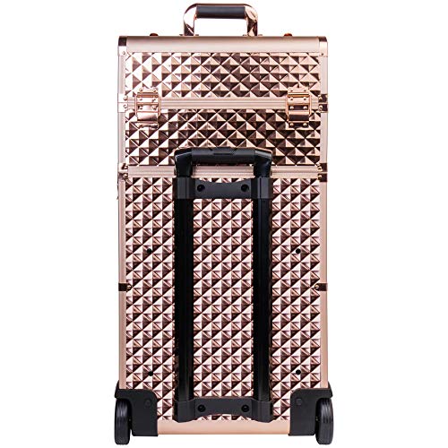 SHANY REBEL Series Pro Makeup Artists Rolling Train Case - Trolley Case - ROSE GOLD