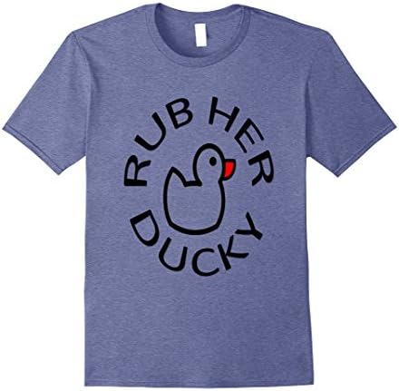 Mens Rub Her Ducky Sexual Funny Adult T-Shirt 2XL Heather Blue
