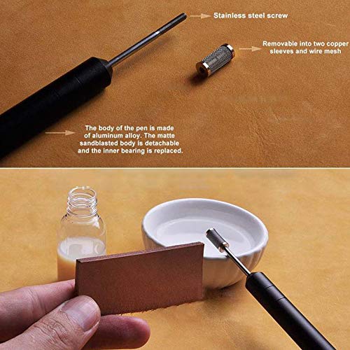 Aiskaer DIY Brass Head Leather Craft Edge Treatment Roller Pen Oil Painting Accessories Tool Leather Edge Processing Tool Aluminum Edge Oil Pen Dye Tool - Thumbnail 5