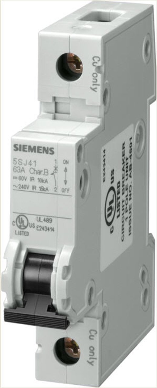 Siemens 5SJ41187HG40 Miniature Circuit Breaker, UL 489 Rated, 1 Pole