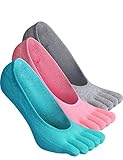 HASLRA Women's No Show Excellent Stretch Premium Toe Socks 3 Pairs