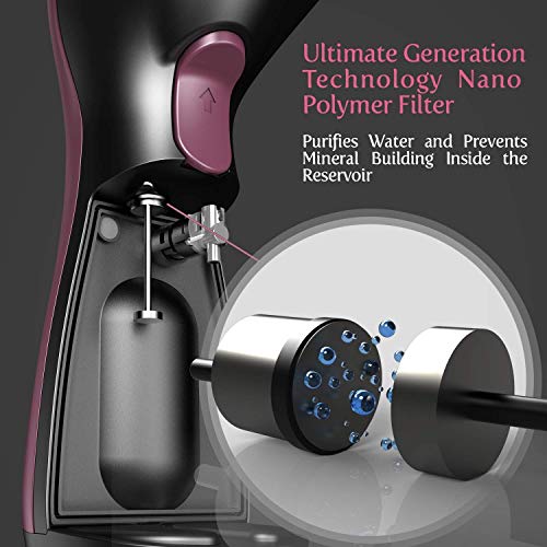 iSteam Steamer for Clothes [Luxury Edition] Powerful Dry Steam. Multi-Task: Fabric Wrinkle Remover- Clean- Refresh. Handheld Clothing Accessory. for All Kind of Garments. Home/Travel [220V Pink] - Thumbnail 6