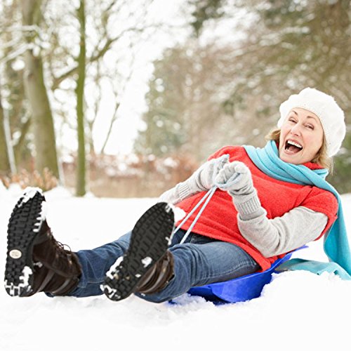 Lofoson 2 Packs Snow Sled Winter Snow Sled Toboggan for Kids, 35-Inch, Blue+Red