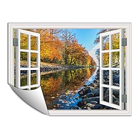Wall Paper Small Wall Mural Beautiful Scenery Out of The Window Wall Art Removable Wall Decoration for Bedroom Living Room - 24x32 inches