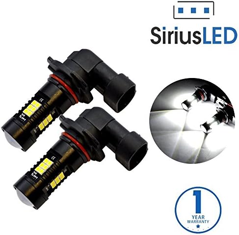 SiriusLED Extremely Bright 35W 2835 Chipset 21 SMD LED Bulbs with Projector for Car Fog Lights Daytime Running DRL 9006 HB4 Pure White