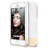 iPhone 5S Case, Maxboost [Vibrance Series] For Apple iPhone 5S / 5 Case Protective SOFT-Interior Slider Style Hard Cases Cover - White/Champagne Gold