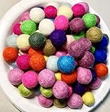 Yarn Place Felt Balls - 100 Pure Wool Beads 20mm Mixed Colorful Mixed Colors