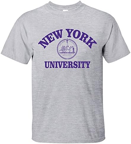 XNOVO Men's Short Sleeves New York University NYU Private University Cool T-shirt grey M